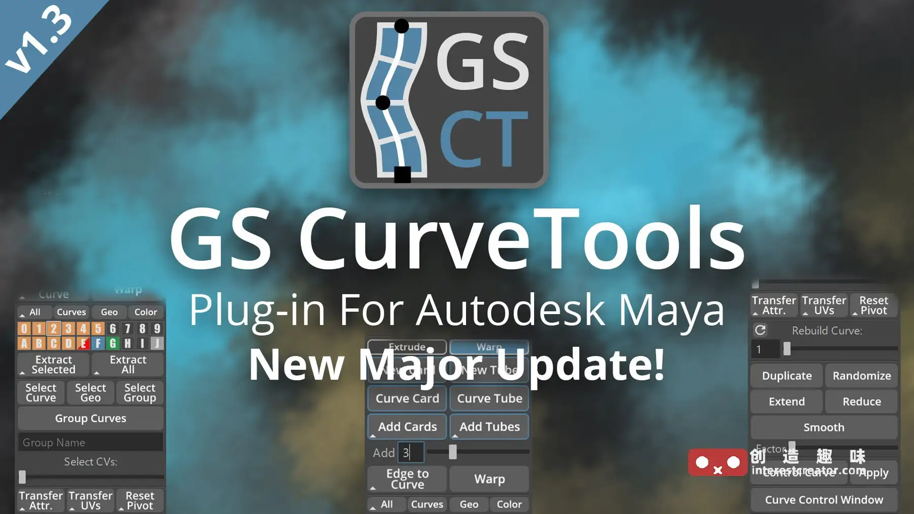 Maya 程序化生成发卡插件GS CurveTools Maya 程序化生成发卡插件Gs Curvetools 封面