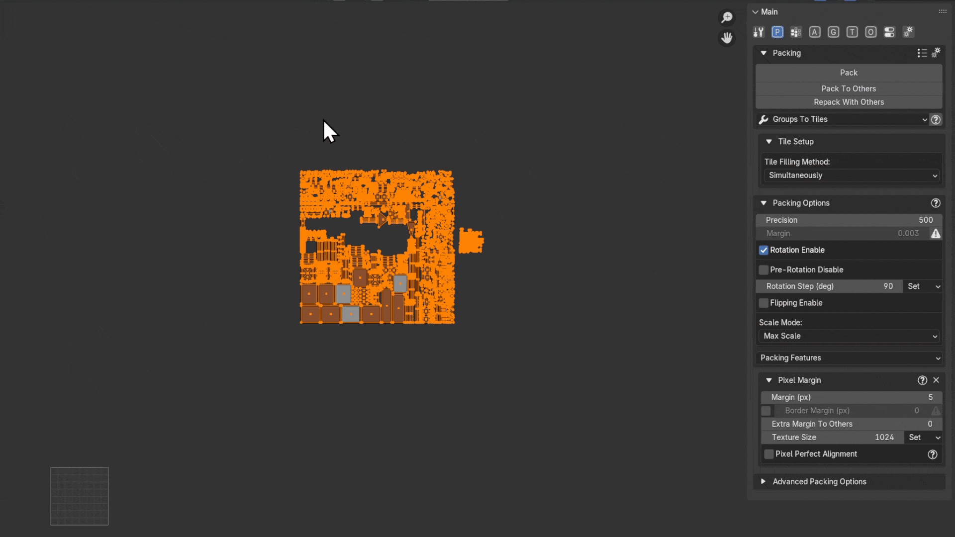 UVPackmaster 4:Blender UV 最强打包神器,CPU + 多 GPU 并行加速 2 Uvpackmaster 4 For Blender_动态瓦片功能Gif图