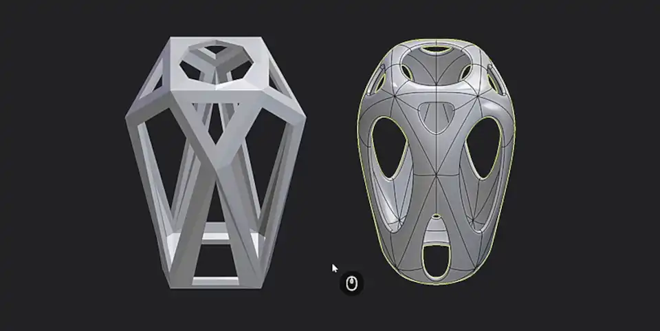Plasticity 2026.1 发布:导出技术图纸 + 网格转 NURBS 3 Plasticity 2026.1 Polysplines 功能演示