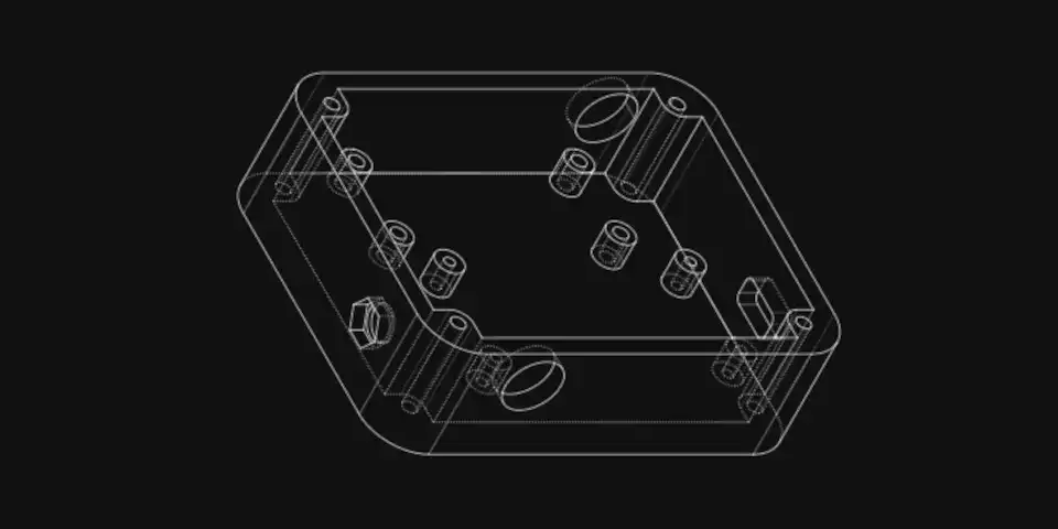 Plasticity 2026.1 发布:导出技术图纸 + 网格转 NURBS 1 Plasticity 2026.1 界面:展示 Export Hidden Line 命令生成的 Svg 技术图纸,包含隐藏线和剖面线