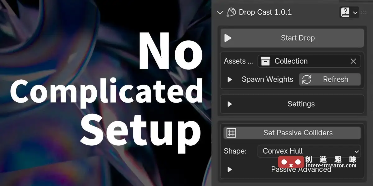 Drop Cast v1.0.3 :Blender 物理散射与一键场景填充插件 2 Drop Cast 2