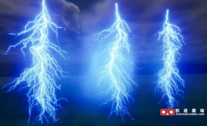 Lightning & Electric Effect Alembics Pack:虚幻引擎电影级三维闪电与电流特效包 2 Lightning Electric Effect Alembics 2