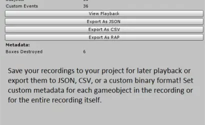 Record and Play :Unity 场景录制回放与数据分析工具 3 Record And Play 2