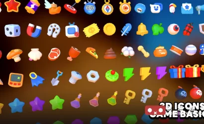 3D Icons - Game Basic1:Unity 低多边形 RPG 游戏图标资源包 8 3D Icons Game Basic1 1