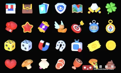 3D Icons - Game Basic1:Unity 低多边形 RPG 游戏图标资源包 6 3D Icons Game Basic1 3