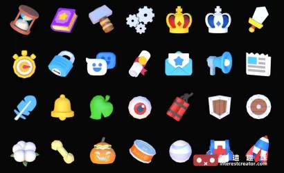 3D Icons - Game Basic1:Unity 低多边形 RPG 游戏图标资源包 5 3D Icons Game Basic1 4
