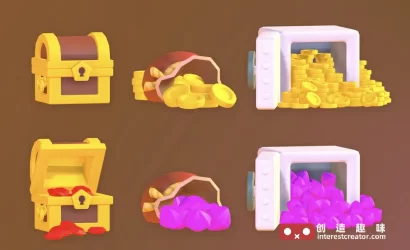 3D Icons - Game Basic1:Unity 低多边形 RPG 游戏图标资源包 16 3D Icons Game Basic1 9