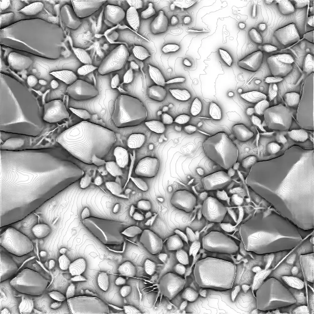 image-to-pbr 提取的环境光遮蔽贴图 鹅卵石地面的环境光遮蔽(Occlusion)灰度贴图
