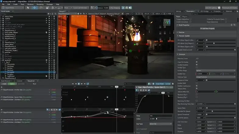 Sequencer 的曲线编辑器 Sequencer 的曲线编辑器与时间轴,分别决定「何时发生」与「数值如何变化」