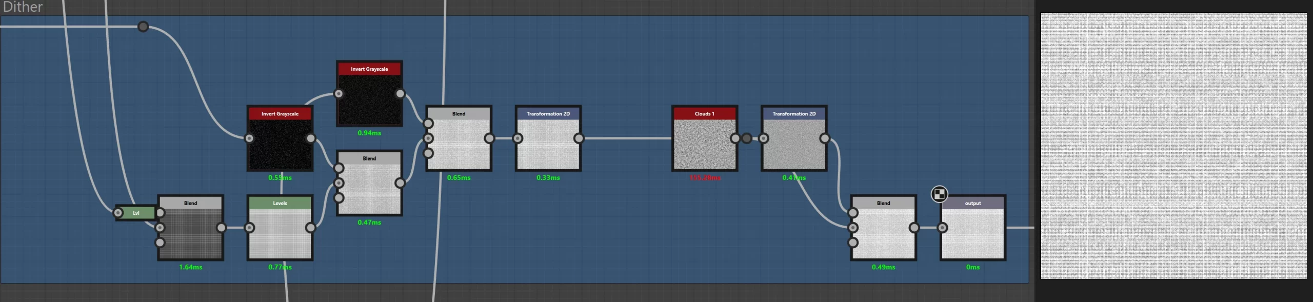 织物与图案的合并节点图 在 Substance 3D Designer 中合并织物与图案、并输出供 Unreal 抖动用透明遮罩的节点图