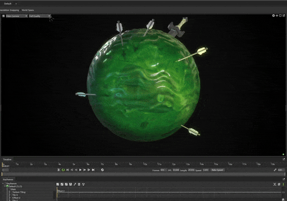 在 Marmoset Toolbag 中的动画渲染 在 Marmoset Toolbag 中把材质向下滚动动画化后的史莱姆渲染