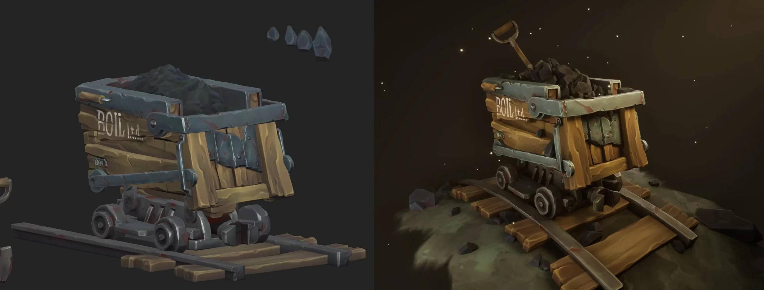 Painter 与 Unreal 的对比 同一批贴图在 Substance 3D Painter 与 Unreal Engine 中的效果对比