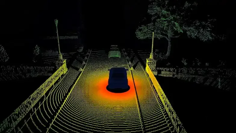 LiDAR 传感器模拟点云 Lidar 传感器模拟输出的点云显示