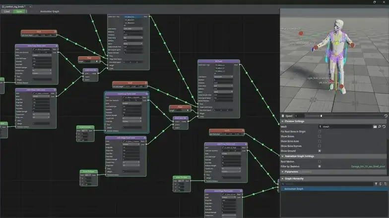 Animation Graph 预览工作流 Animation Graph 的预览界面,可直接拖拽调整 Vec3/Quat 参数
