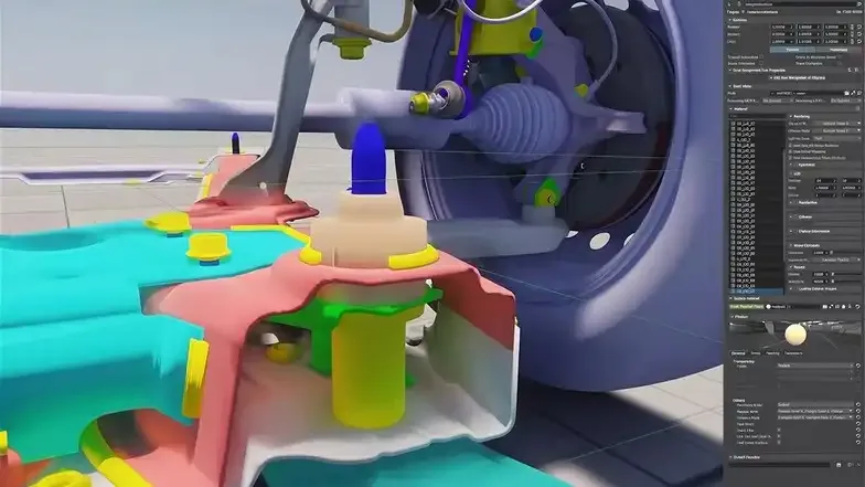 CAD 模型的表面 ID 着色 用表面 Id 对 Cad 模型按零件分色的结果