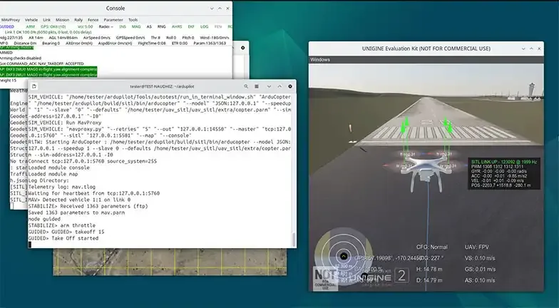 Mission Planner 操作界面 用 Mission Planner 控制 Ardupilot Sitl 模拟的界面